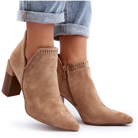 Bella Paris Stivaletti beige con motivo traforato