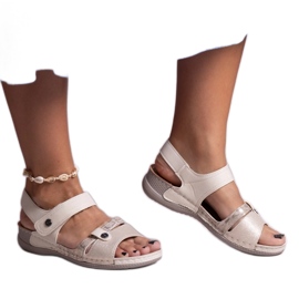 Sandali con plateau beige di Huri