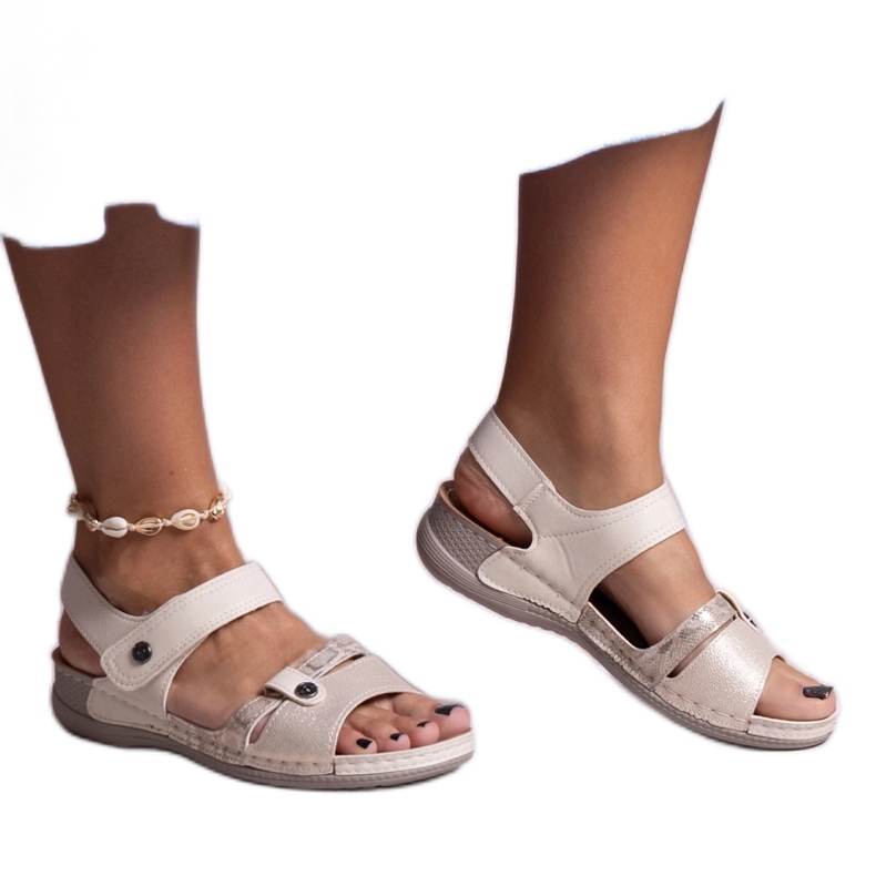 Sandali con plateau beige di Huri