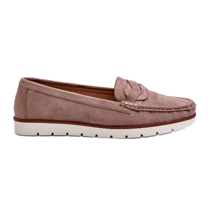 Mocassini da Donna in Eco Camoscio, Nestalia Beige Scuro