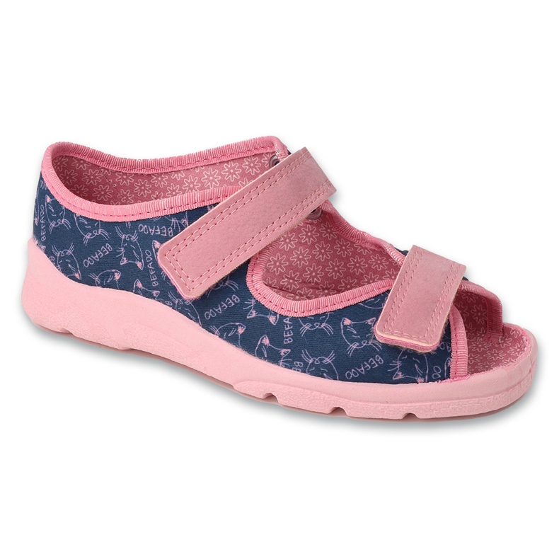 Ciabatte per bambini Befado con velcro 969Y171 rosa blu