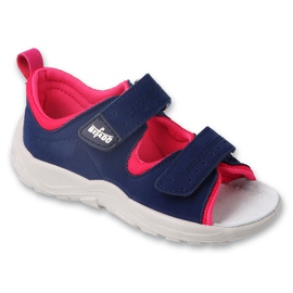Sandali da bambino Befado chiusura con velcro, blu navy/fucsia 721P004