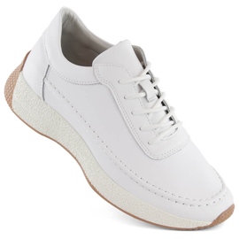 Scarpe sportive da donna in pelle bianca Sergio Leone SP013 bianco