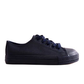 Sneakers da bambino blu navy realizzate in ecopelle Azizan