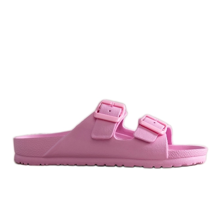 Ciabatte in gomma rosa con fibbie Eugene