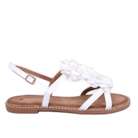 Amaur Sandali bianchi con fiori delicati bianco