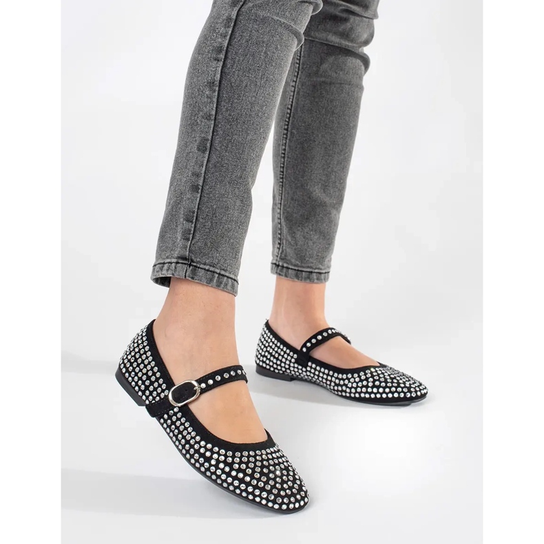 Ballerine da donna nere con borchie nero