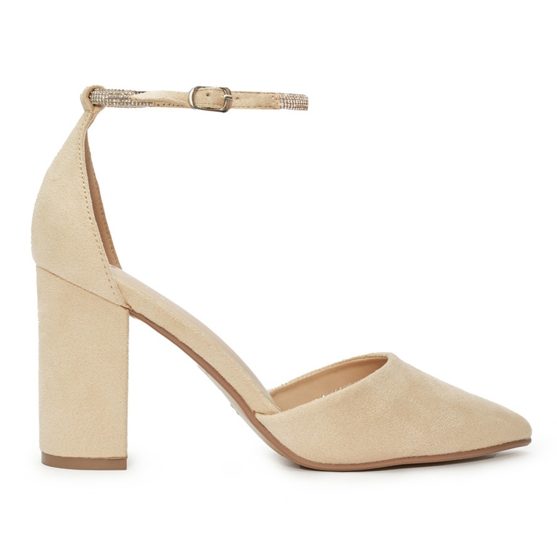Décolleté tacco alto in camoscio beige