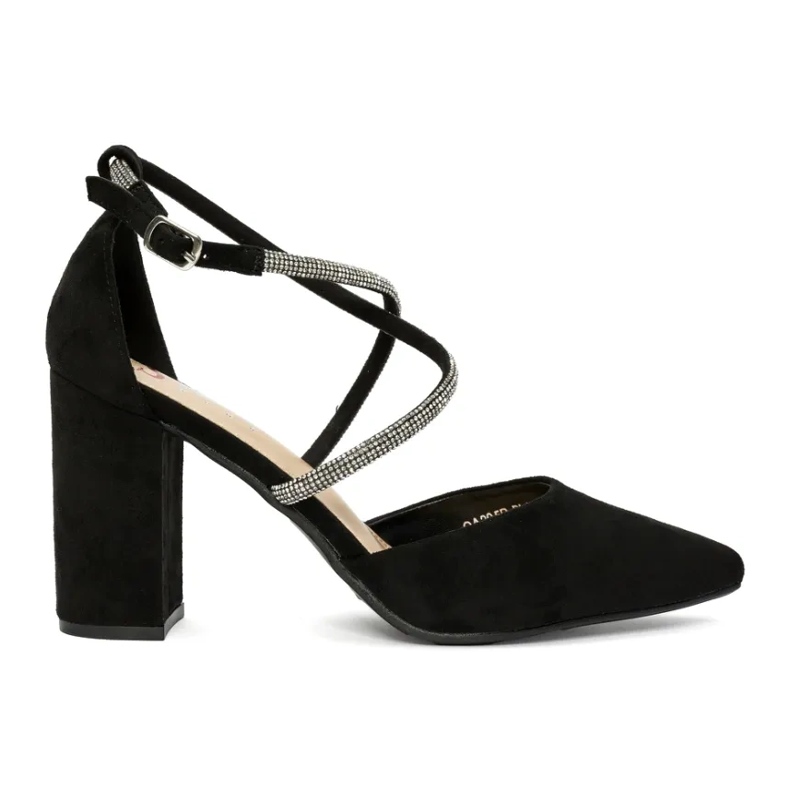 Décolleté nere in camoscio con paillettes nero