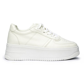 Scarpe sportive da donna bianche con plateau bianca