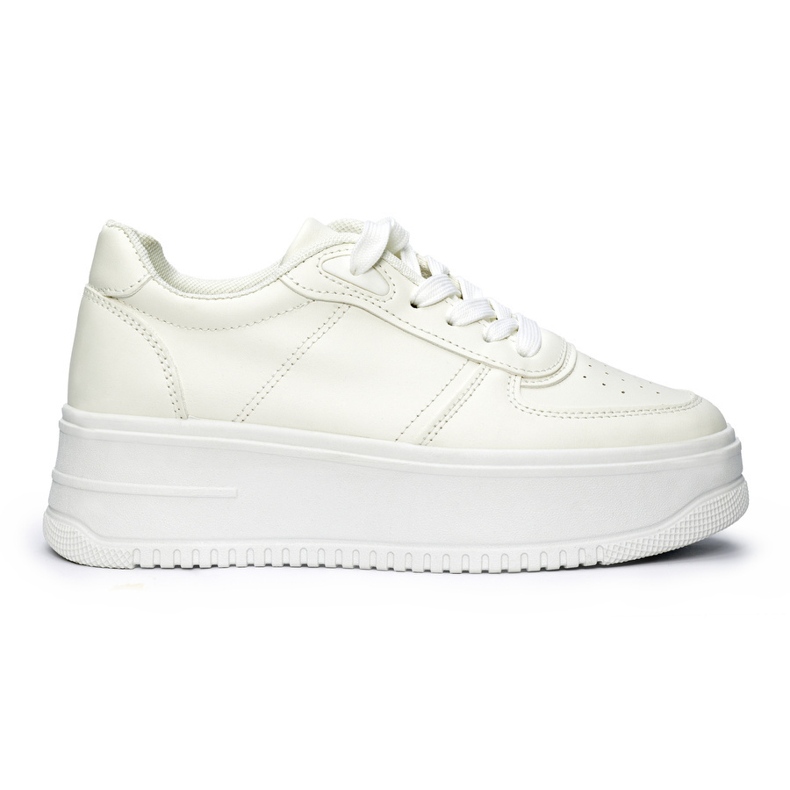 Scarpe sportive da donna bianche con plateau bianca