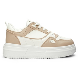 Scarpe sportive con plateau da donna bianche e rosa bianco