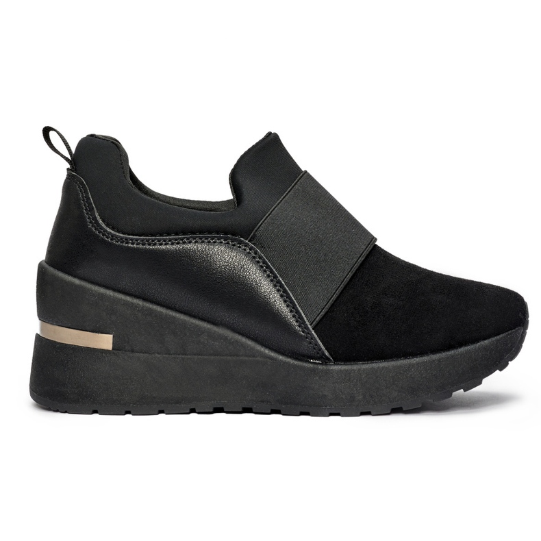 Sneakers con zeppa da donna nere nero