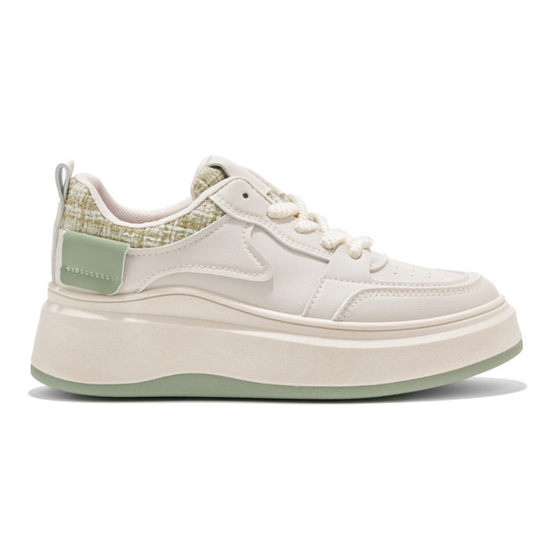 Sneakers nere da donna con suola spessa beige