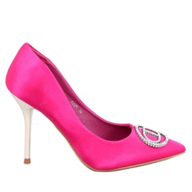 Décolleté Malconi fucsia con decoro di cristalli rosa