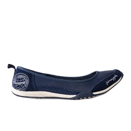 Ballerine in pelle Wascana blu navy