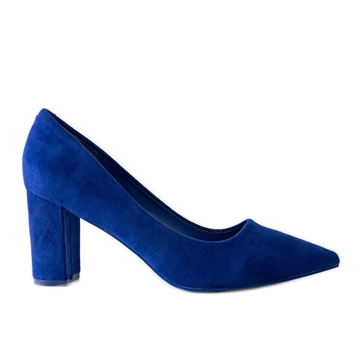 Décolleté in pelle scamosciata blu navy di Laitina