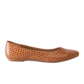 Ballerine marroni con motivo in pelle di serpente di Shaka marrone