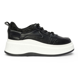 Sneakers nere da donna con suola spessa nero