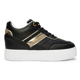 Sneakers nere con zeppa nascosta nero