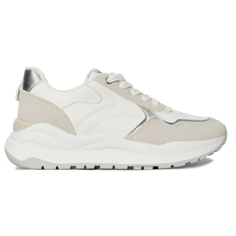 Scarpe sportive da donna bianche con suola spessa bianca