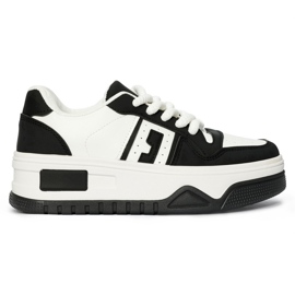 Sneaker con plateau bianche e nere bianca