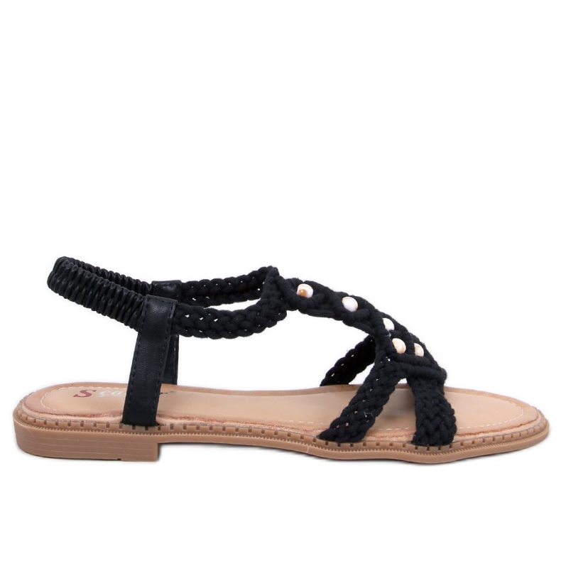 Ashes Sandali con stringhe boho neri nero