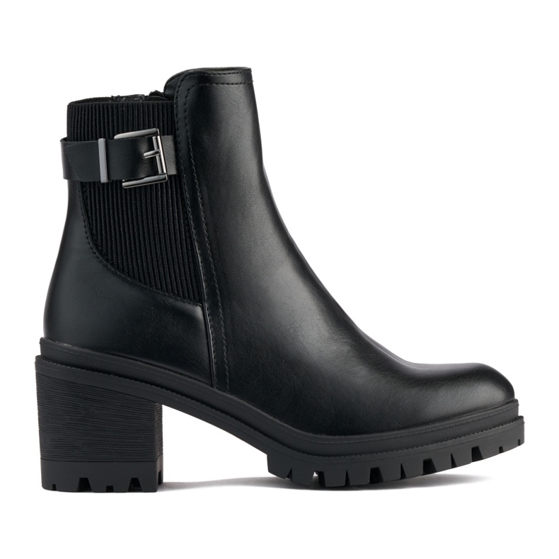 Eleganti stivaletti neri con tacco alto nero