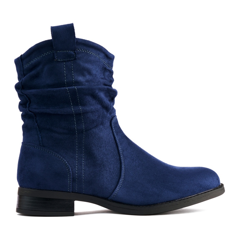 Stivaletti piatti in pelle scamosciata blu navy