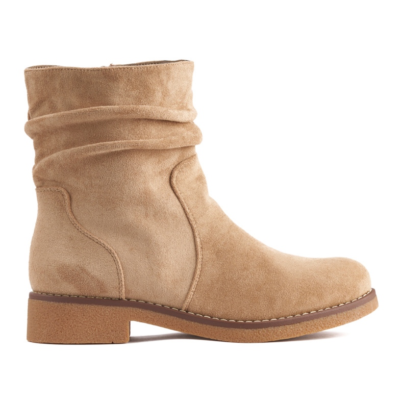 Stivaletti da donna in camoscio beige