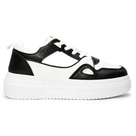 Scarpe sportive da donna nere con plateau nero