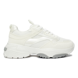 Scarpe sportive bianche con suola spessa bianco