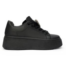 Sneakers nere con plateau da donna nero
