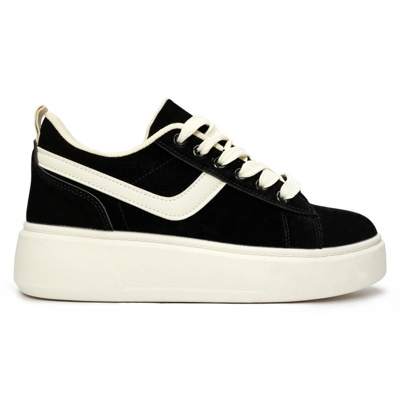 Scarpe da donna con plateau in camoscio nero