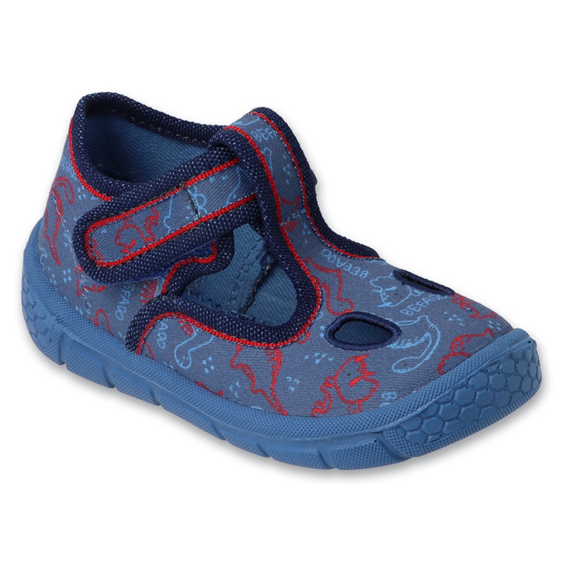Ciabatte per bambini Befado con velcro, fondo elastico 630P016 blu