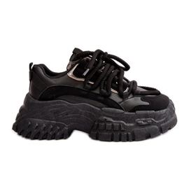 Sneakers da donna con suola massiccia, Nevela nera nero