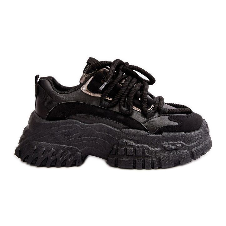 Sneakers da donna con suola massiccia, Nevela nera nero