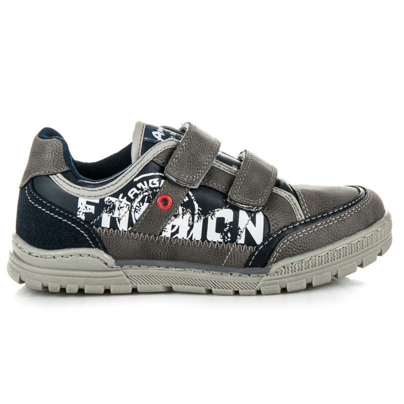 American Club Scarpe Per Ragazzo Con Velcro grigio