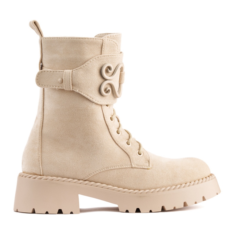 Stivali da lavoro da donna in camoscio beige