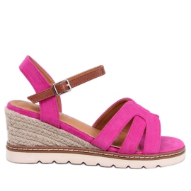 Sandali con zeppa espadrillas Rosco Fucsia rosa