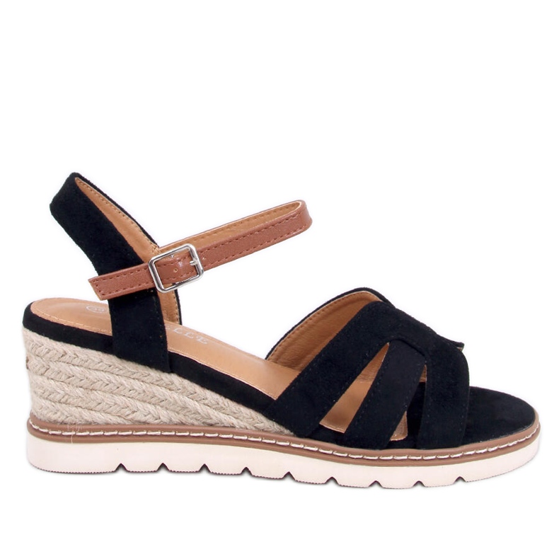 Rosco Sandali espadrillas con zeppa neri nero