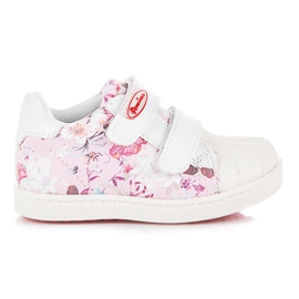 American Club Sneakers da ragazza con fiori rosa bianco