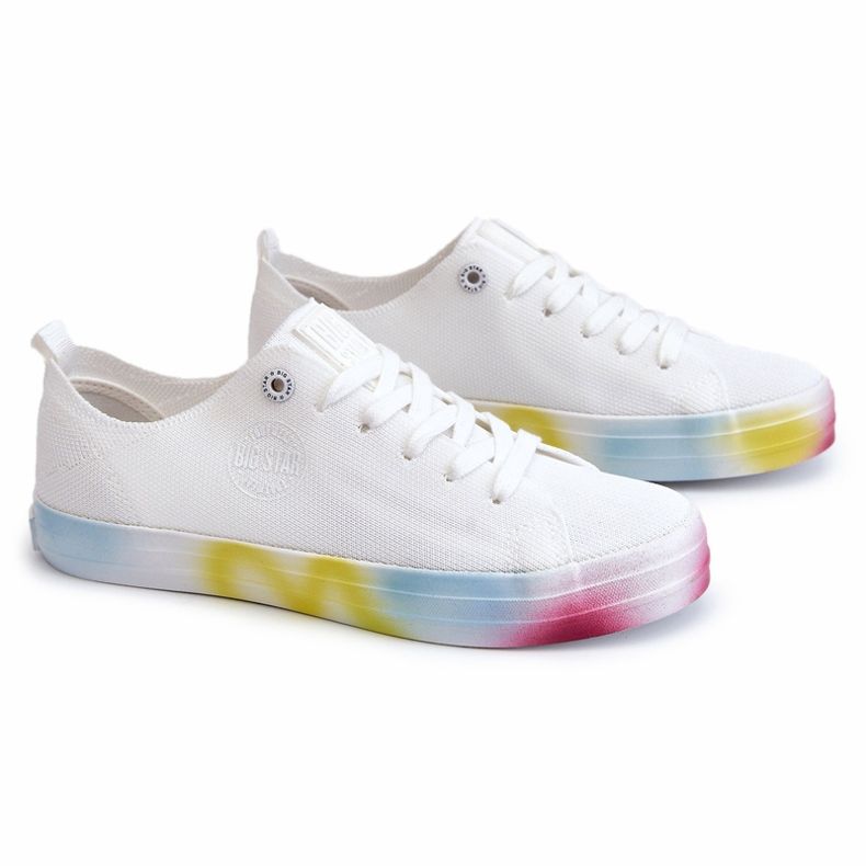 Sneaker femminili con colorato Big Star LL274237 White bianca