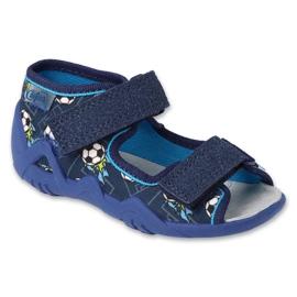 Ciabatte per bambini Befado con inserto in pelle 350P050 blu navy