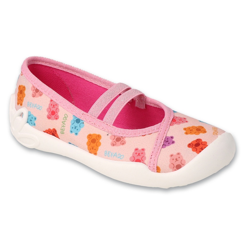 Pantofole per bambini Befado 116X330 rosa in un orsacchiotto