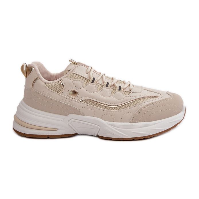 Scarpe Sportive Sneakers Ecopelle Beige Verilisse