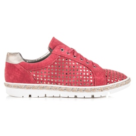 Kylie Sneakers con lacci traforate rosso