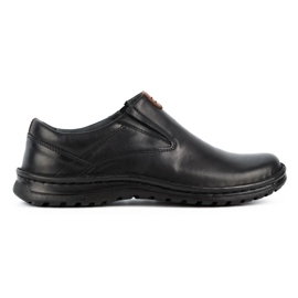 Kampol Scarpe slip-on da uomo in pelle 12KAM nere nero