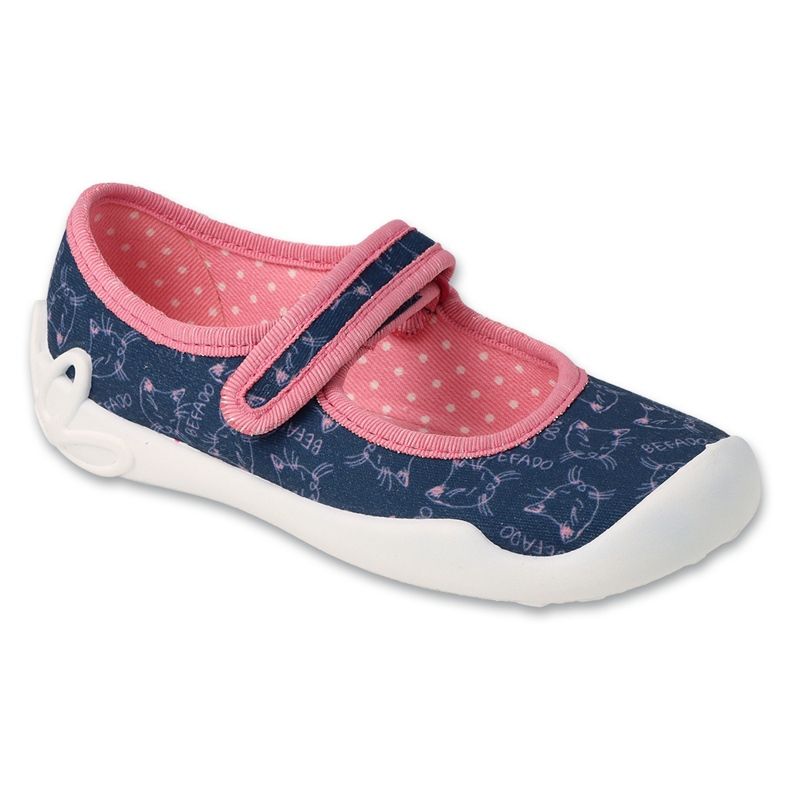 Ciabatte per bambini Befado con velcro 114X533 blu navy/rosa