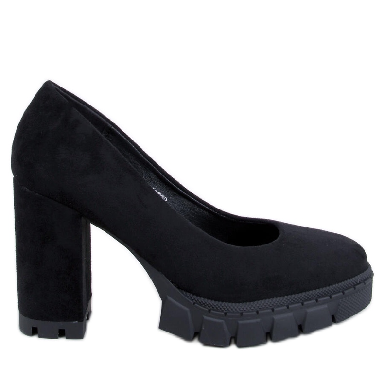 Décolleté Angela Black con tacco e plateau nero